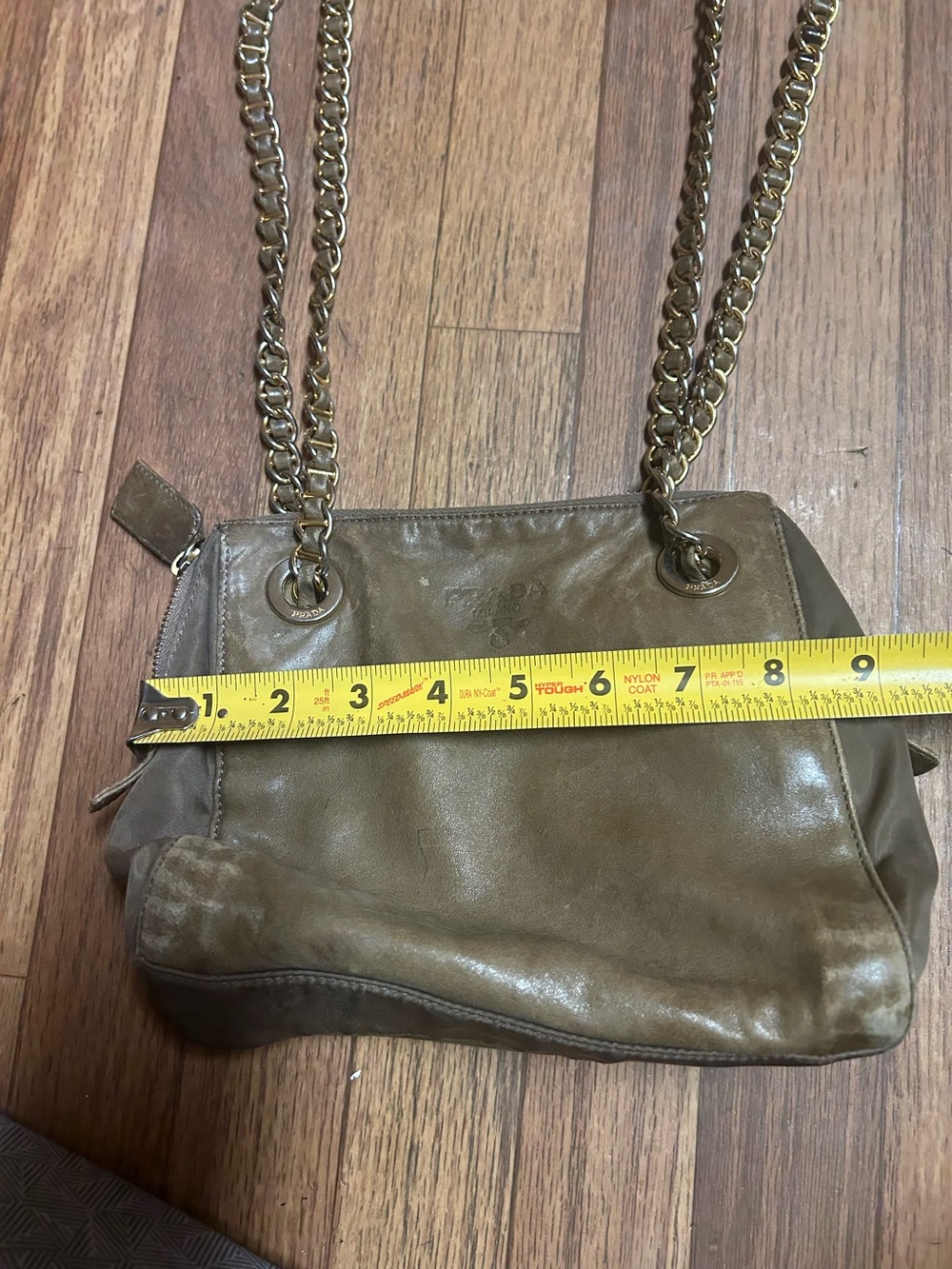 Prada Milano Chain-Handle Shoulder Bag - Taupe - Picture 3 of 11
